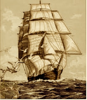 CLIPPER SHIP SEPIA TONE